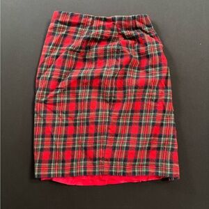Brooks Brothers Vintage Red and Black Plaid Pencil Skirt